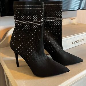 Jessica Simpson Black Rhinestone Heeled Boots